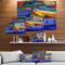Designart - Boats at sunset - Nautical Painting Print on Wrapped Canvas